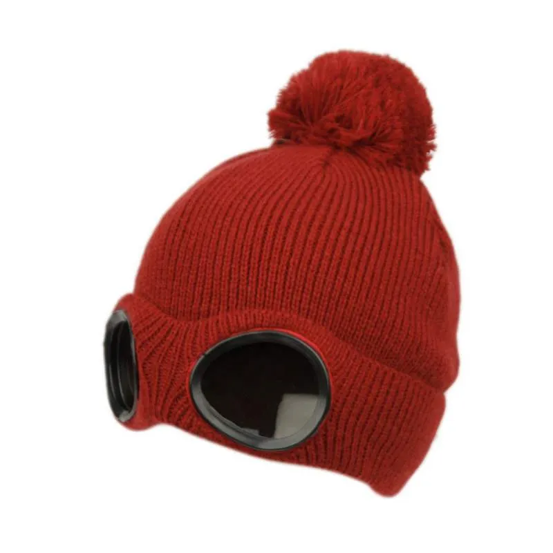 Winter Ski Beanie with Goggles and Sherpa Lining