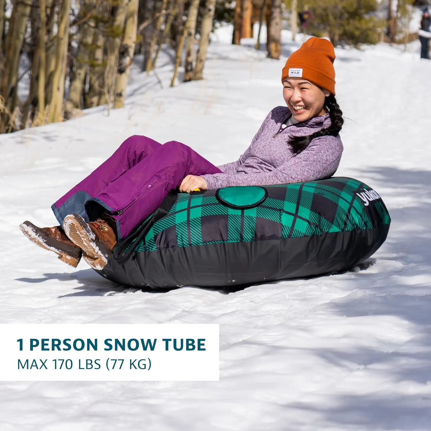 Yukon Charlie's Timber Tube - Heavy-Duty Snow Tube with Durable Fabric Shell - Snow Sled for Kids & Adults - Multiple Colors